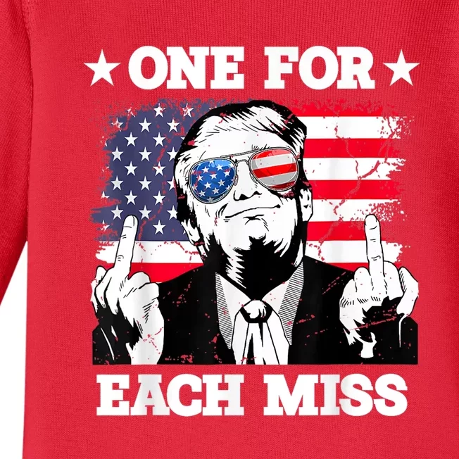 Trump One For Each Miss Trump Vote 2024 America Usa Baby Long Sleeve Bodysuit