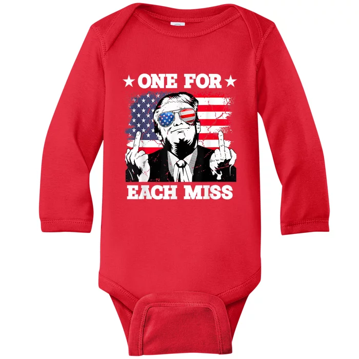 Trump One For Each Miss Trump Vote 2024 America Usa Baby Long Sleeve Bodysuit