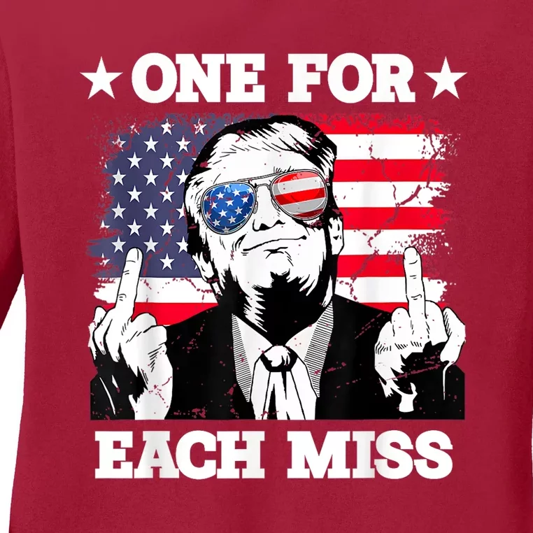 Trump One For Each Miss Trump Vote 2024 America Usa Ladies Long Sleeve Shirt