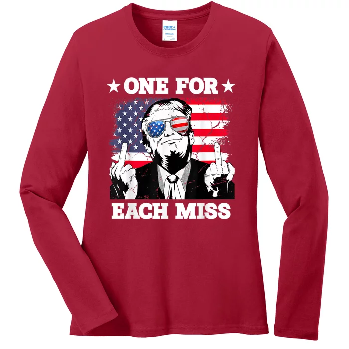 Trump One For Each Miss Trump Vote 2024 America Usa Ladies Long Sleeve Shirt