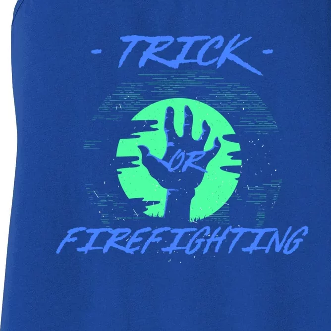 Trick Or Firefighting Halloween Firefighter Scary Fire Gift Women's Racerback Tank