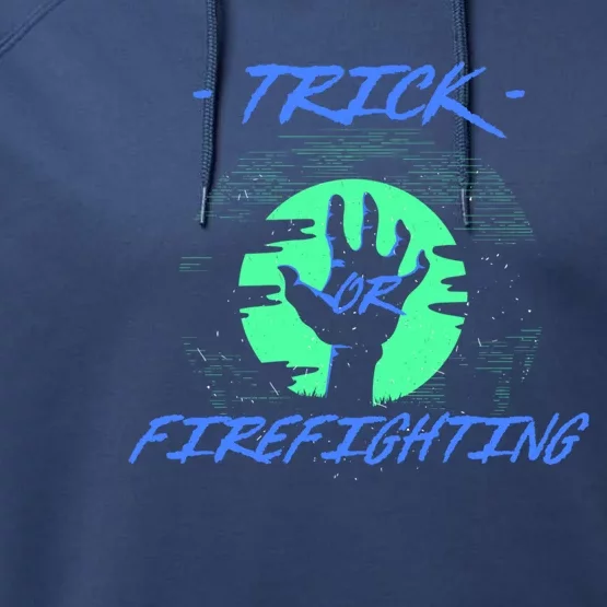 Trick Or Firefighting Halloween Firefighter Scary Fire Gift Performance Fleece Hoodie