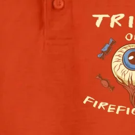 Trick Or Firefighting Halloween Firefighter Scary Fire Meaningful Gift Dry Zone Grid Performance Polo