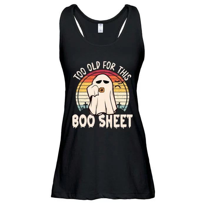 Too Old For This Boo Sheet / Funny Halloween Ghost Ladies Essential Flowy Tank