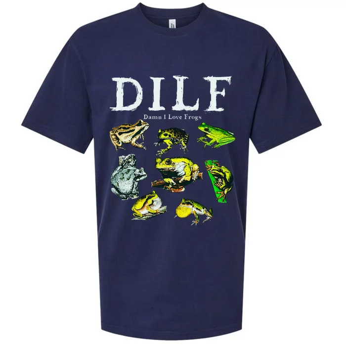 Types Of Frogs Dilf Damn I Love Frogs Sueded Cloud Jersey T-Shirt