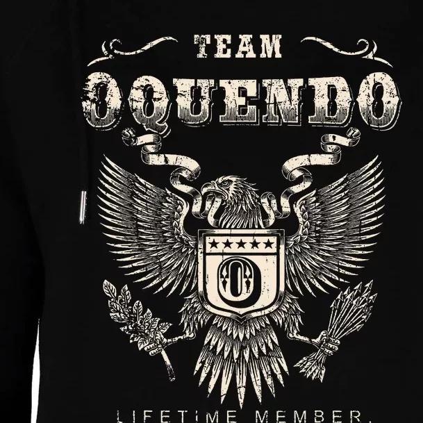 Team Oquendo Family Name Lifetime Member Womens Funnel Neck Pullover Hood