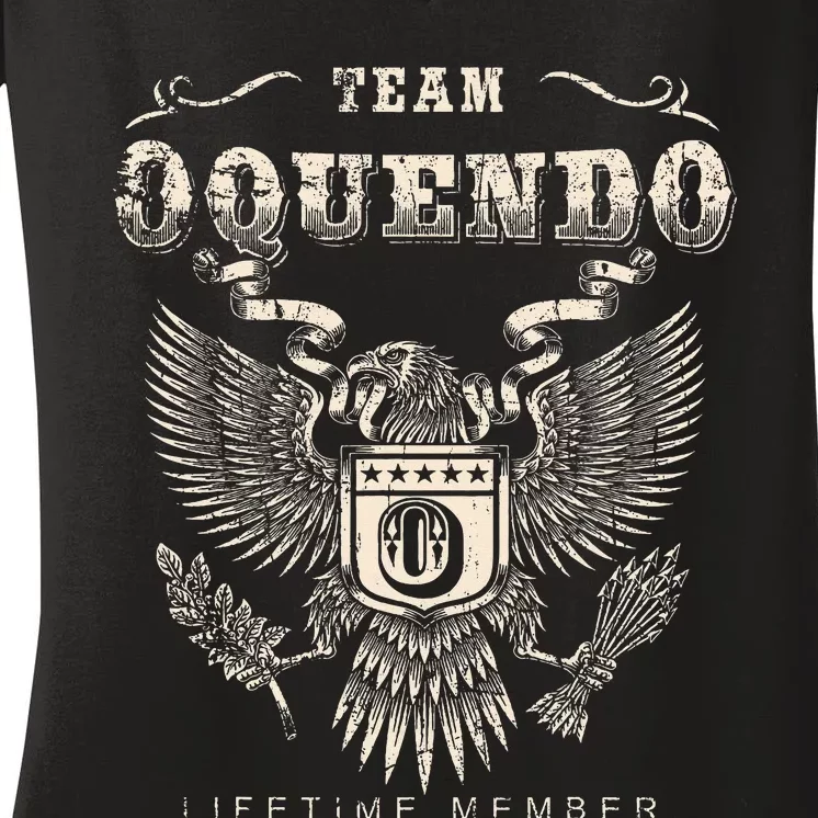 Team Oquendo Family Name Lifetime Member Women's V-Neck T-Shirt