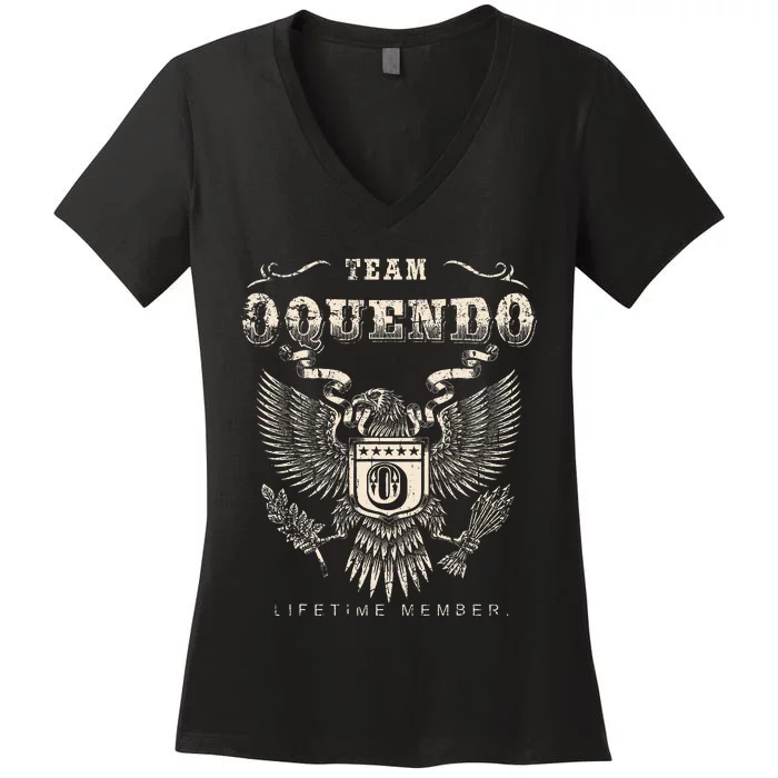 Team Oquendo Family Name Lifetime Member Women's V-Neck T-Shirt