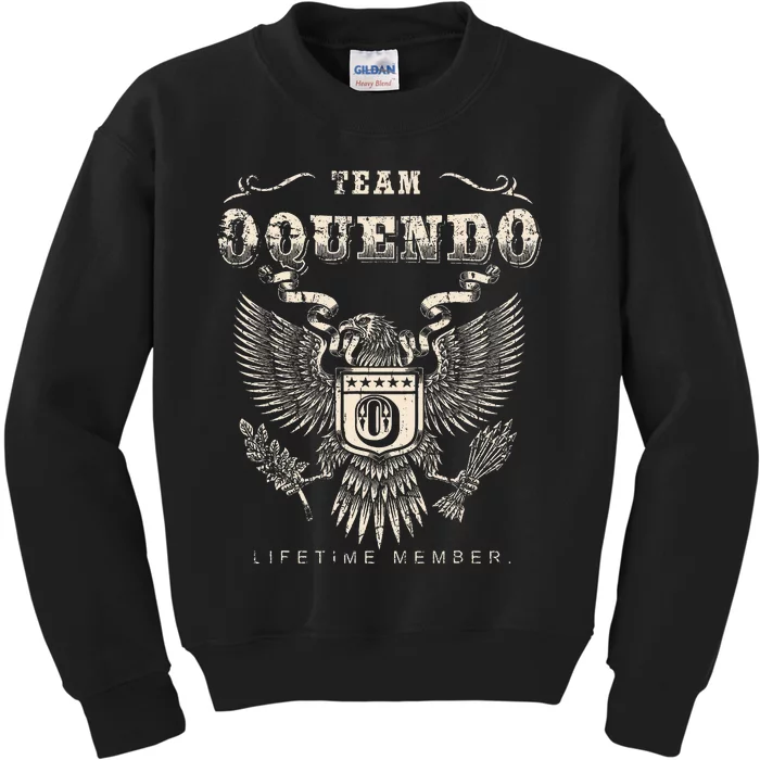 Team Oquendo Family Name Lifetime Member Kids Sweatshirt