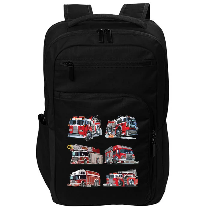 Types Of Fire Truck Boy Kids Firefighter Xmas Impact Tech Backpack