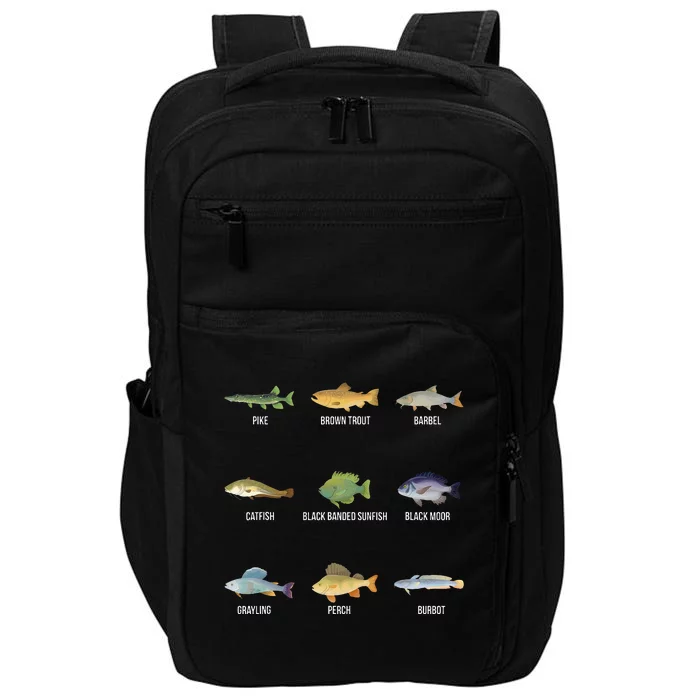 Types Of Freshwater Fish Species Funny Fishing Gifts Impact Tech Backpack