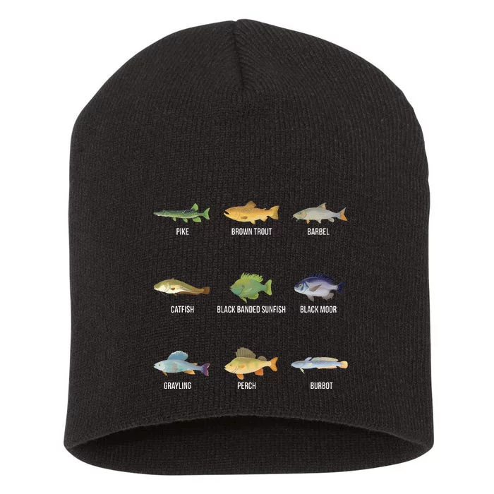 Types Of Freshwater Fish Species Funny Fishing Gifts Short Acrylic Beanie