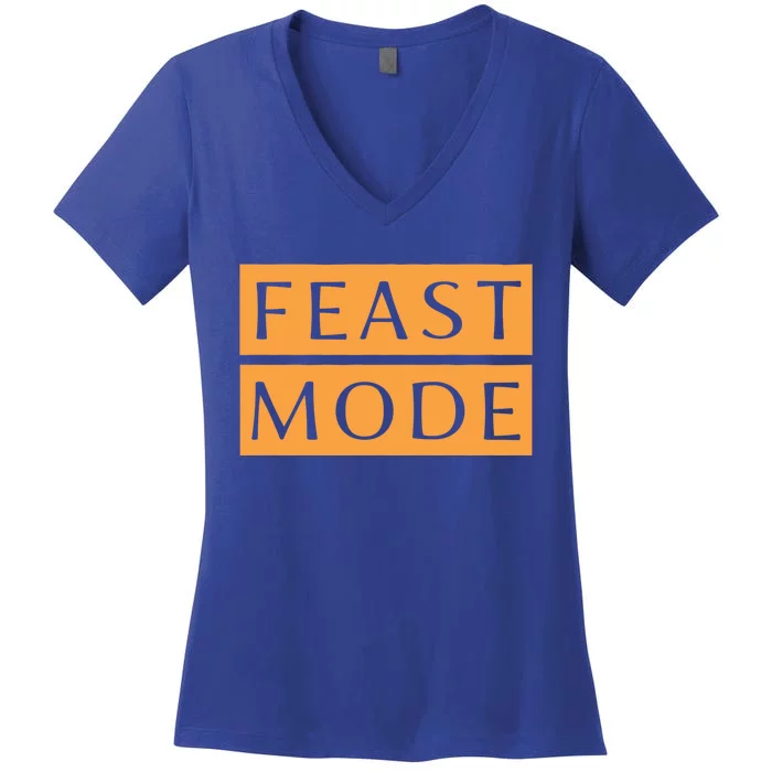 Thanksgiving Orange Feast Mode Gift Women's V-Neck T-Shirt