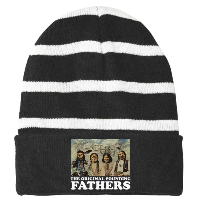 The Original Founding Fathers Native American Striped Beanie with Solid Band