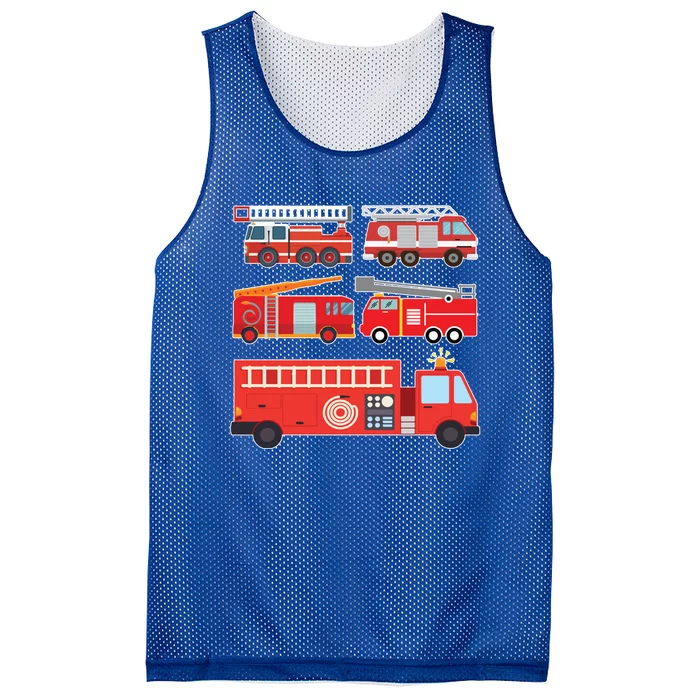 Types Of Fire Truck Firefighter Trucks Gift Great Gift Mesh Reversible Basketball Jersey Tank