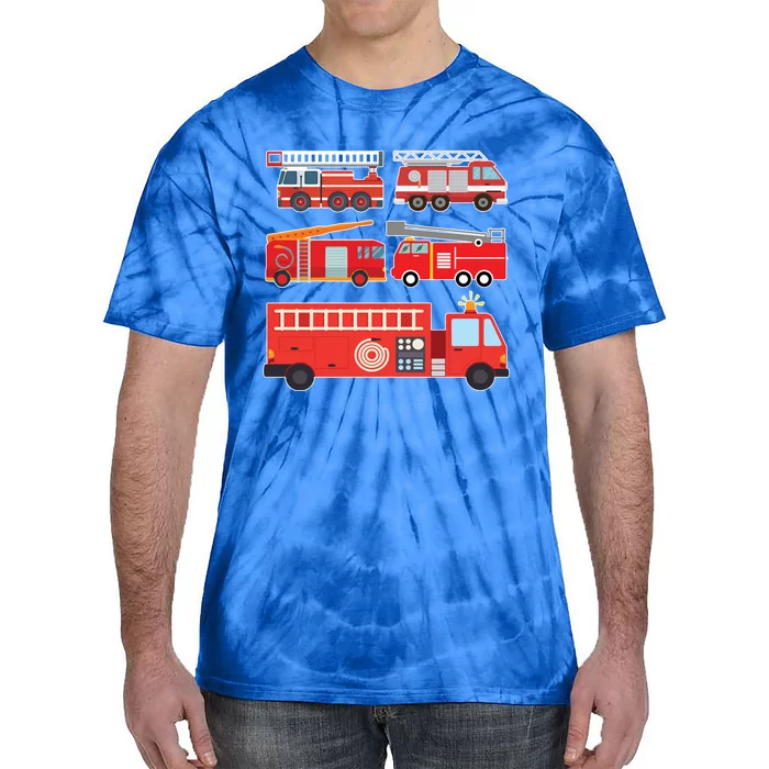 Types Of Fire Truck Firefighter Trucks Gift Great Gift Tie-Dye T-Shirt