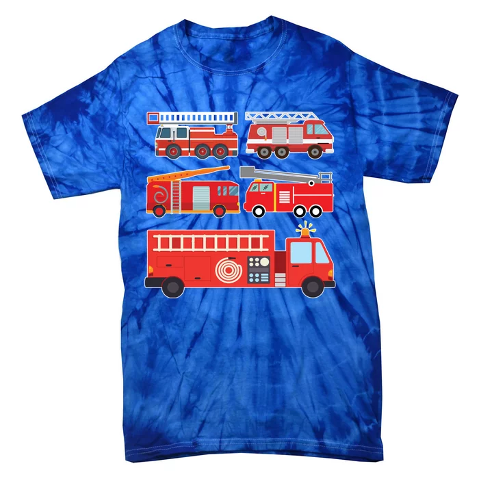 Types Of Fire Truck Firefighter Trucks Gift Great Gift Tie-Dye T-Shirt