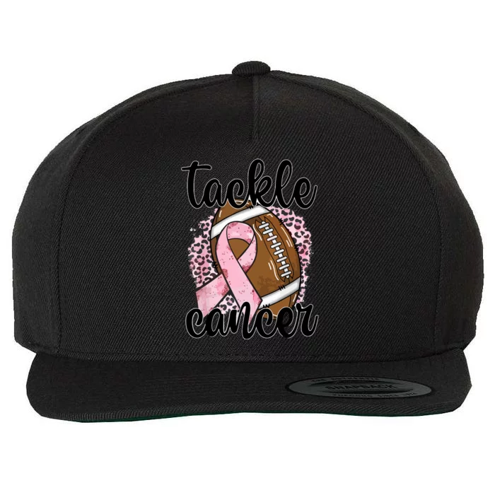 Tackle October Football Pink Ribbon Breast Cancer Awareness Gift Wool Snapback Cap