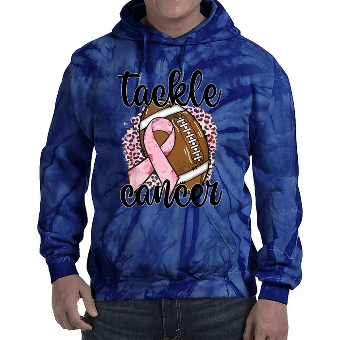 Tackle October Football Pink Ribbon Breast Cancer Awareness Gift Tie Dye Hoodie