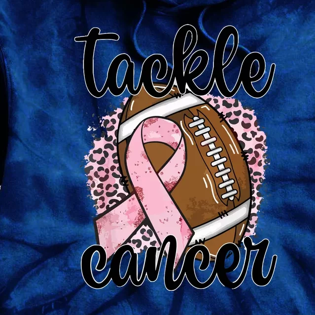 Tackle October Football Pink Ribbon Breast Cancer Awareness Gift Tie Dye Hoodie