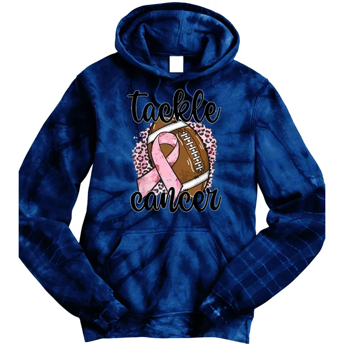 Tackle October Football Pink Ribbon Breast Cancer Awareness Gift Tie Dye Hoodie