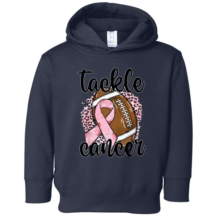 Tackle October Football Pink Ribbon Breast Cancer Awareness Gift Toddler Hoodie