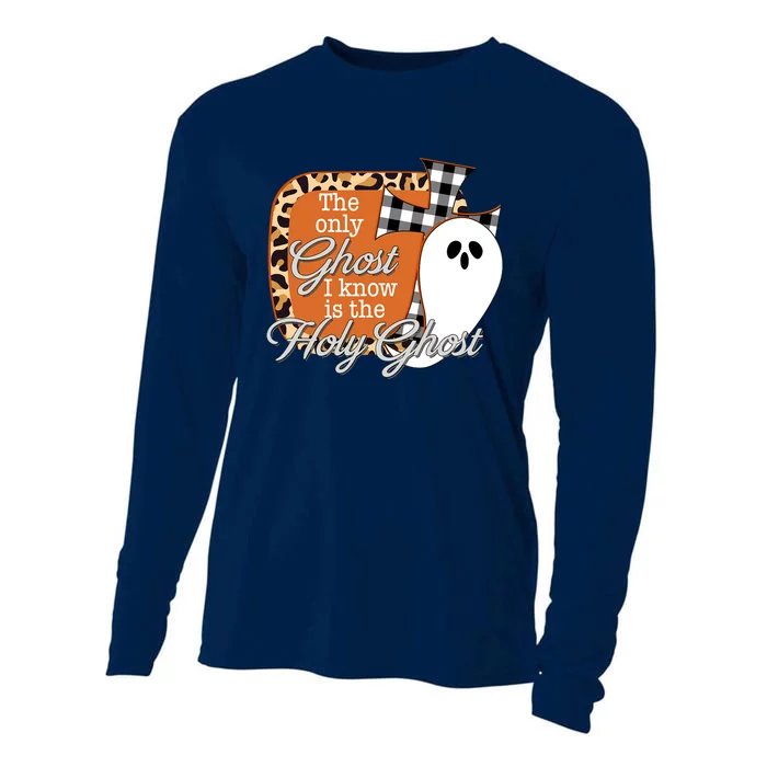 The Only Ghost I Know Is The Holy Ghost Halloween Christian Cooling Performance Long Sleeve Crew