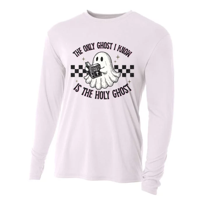 The Only Ghost I Know Is The Holy Ghost Funny Boo Bible Cooling Performance Long Sleeve Crew