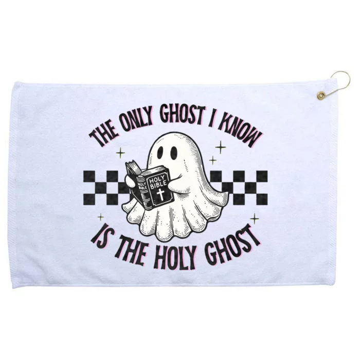 The Only Ghost I Know Is The Holy Ghost Funny Boo Bible Grommeted Golf Towel