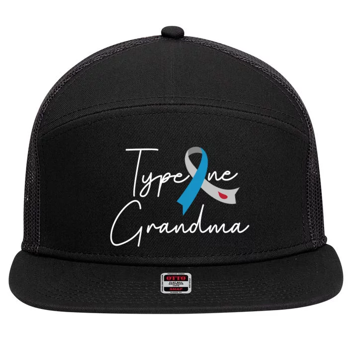 Type One Grandma Diabet Awareness 7 Panel Mesh Trucker Snapback Hat