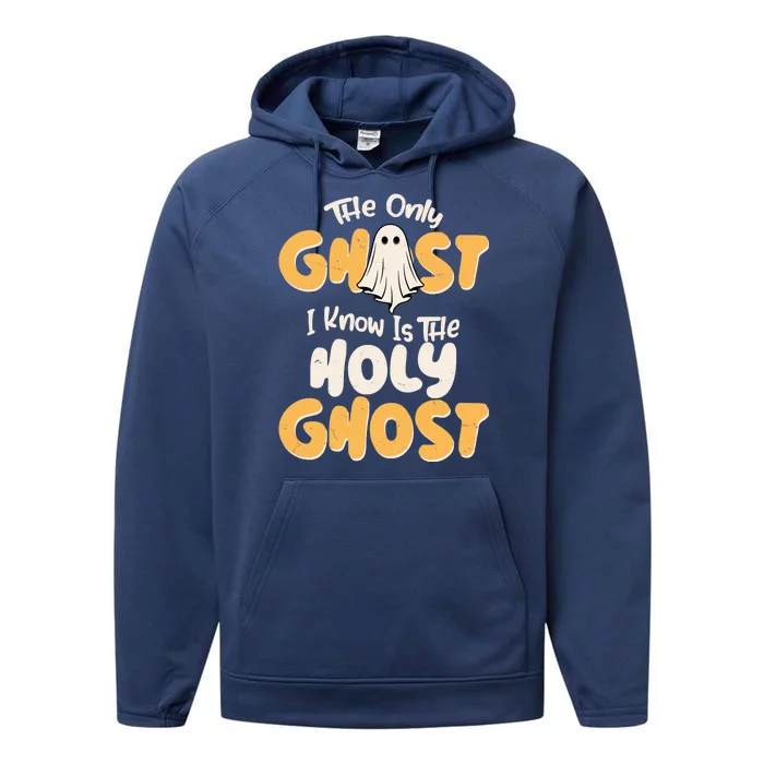 The Only Ghost I Know Is The Hold Ghost Christian Halloween Performance Fleece Hoodie