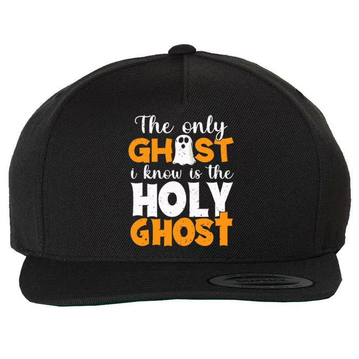 The Only Ghost I Know Is The Holy Ghost Halloween Christian Wool Snapback Cap