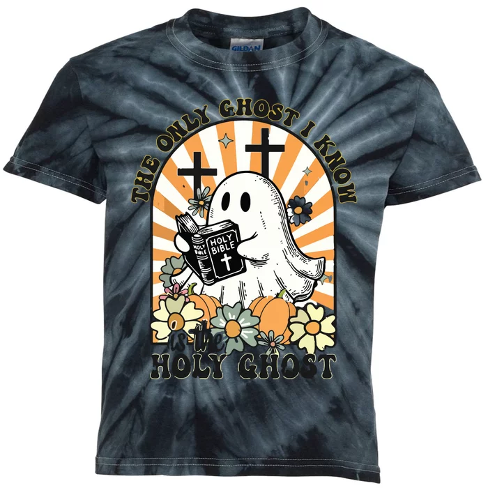 The Only Ghost I Know Is The Holy Ghost Funny Boo Bible Kids Tie-Dye T-Shirt