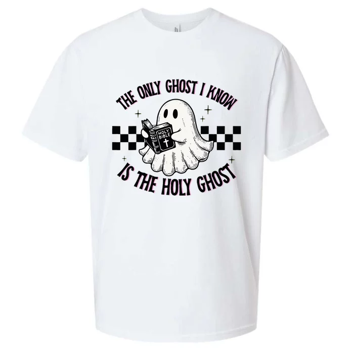 The Only Ghost I Know Is The Holy Ghost Funny Boo Bible Sueded Cloud Jersey T-Shirt