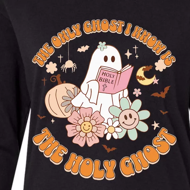 The Only Ghost I Know Is The Holy Ghost Funny Halloween Womens Cotton Relaxed Long Sleeve T-Shirt