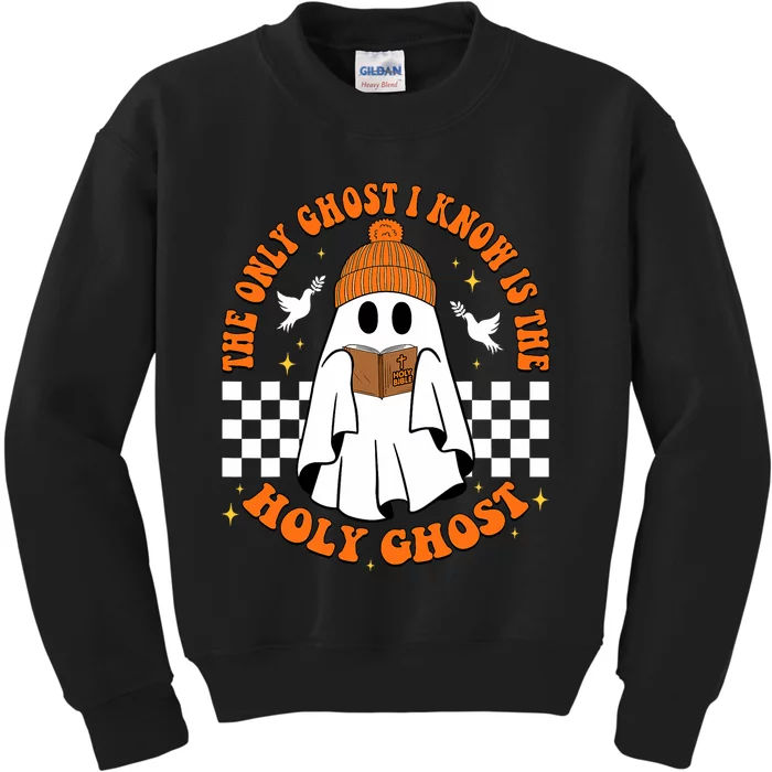 The Only Ghost I Know Is The Holy Ghost Halloween Boo Bible Kids Sweatshirt