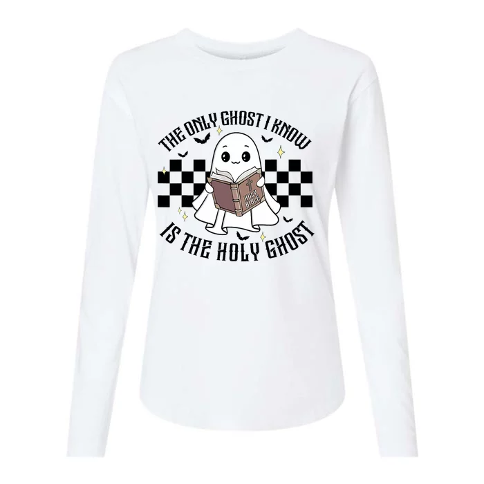 The Only Ghost I Know Is The Holy Ghost Funny Halloween Womens Cotton Relaxed Long Sleeve T-Shirt