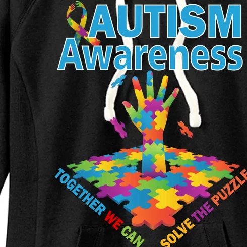 Together We Can Solve The Puzzle Autism Awareness Women's Fleece Hoodie