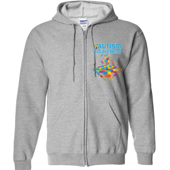 Together We Can Solve The Puzzle Autism Awareness Full Zip Hoodie