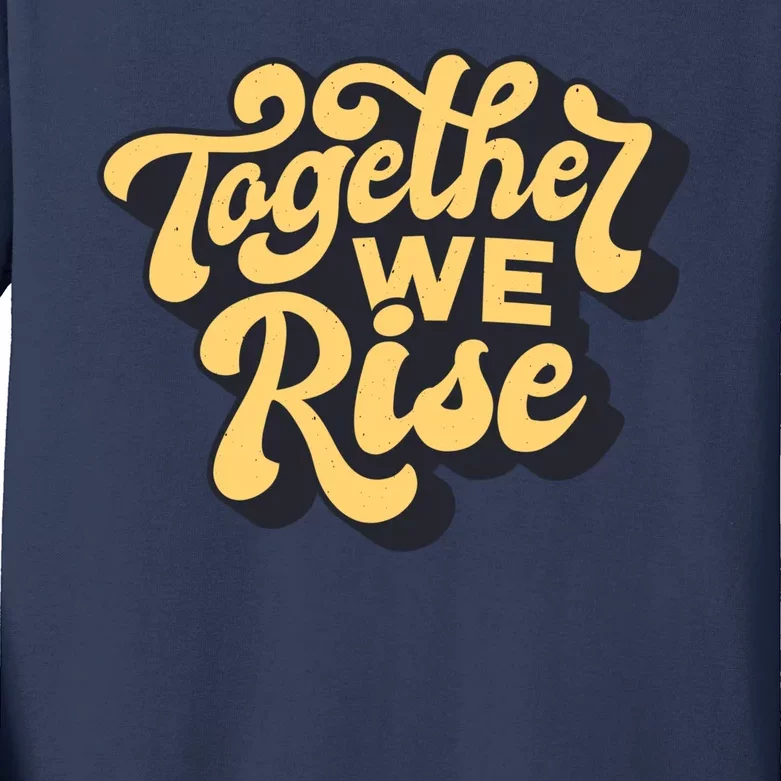 Together We Rise Retro Kids Long Sleeve Shirt