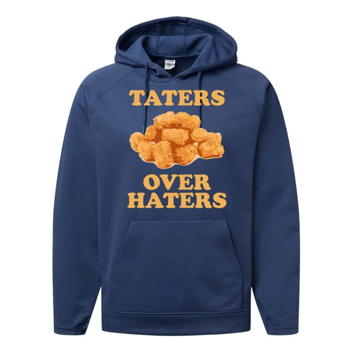 Taters Over Haters Funny Food Performance Fleece Hoodie