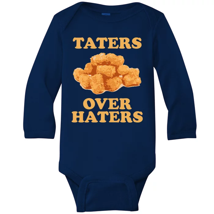 Taters Over Haters Funny Food Baby Long Sleeve Bodysuit