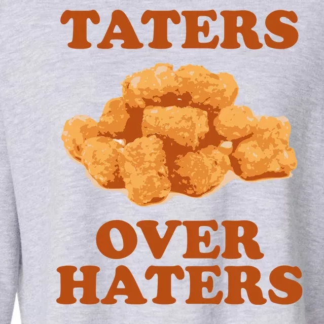 Taters Over Haters Funny Food Cropped Pullover Crew