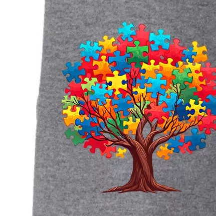 Tree Of Hope Autism Awareness Funny Support Puzzle Great Gift Doggie 3-End Fleece Hoodie