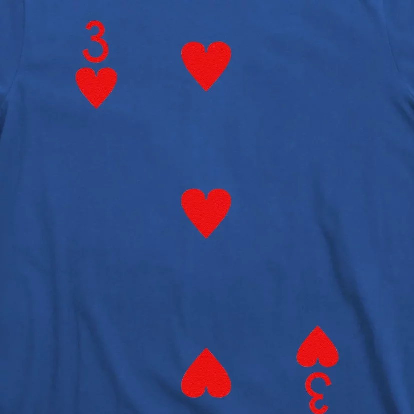 Three Of Hearts Deck Of Cards Playing Cards Halloween Poker T-Shirt