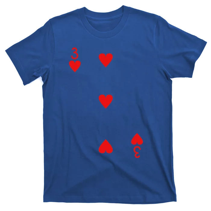 Three Of Hearts Deck Of Cards Playing Cards Halloween Poker T-Shirt