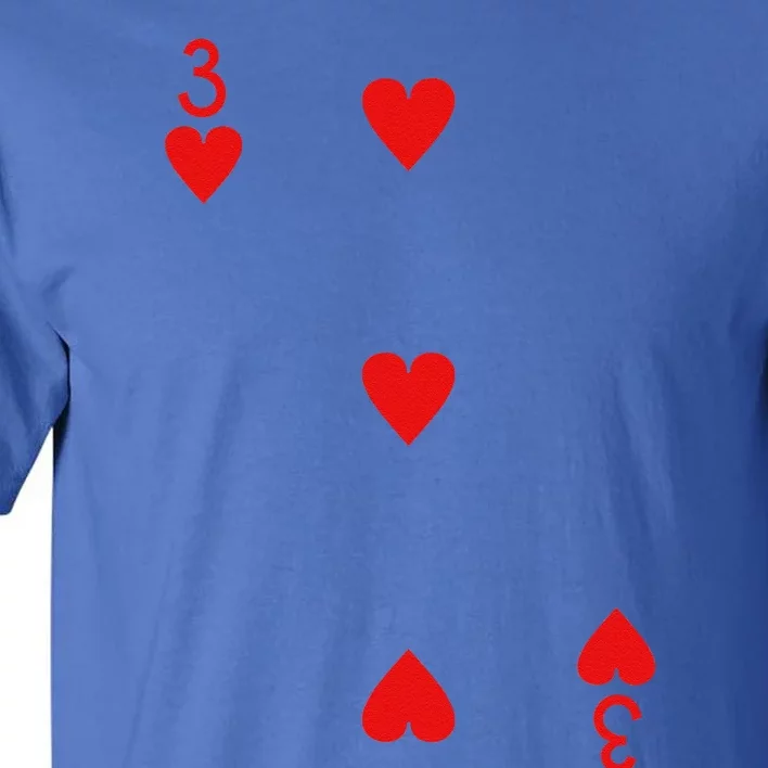 Three Of Hearts Deck Of Cards Playing Cards Halloween Poker Tall T-Shirt