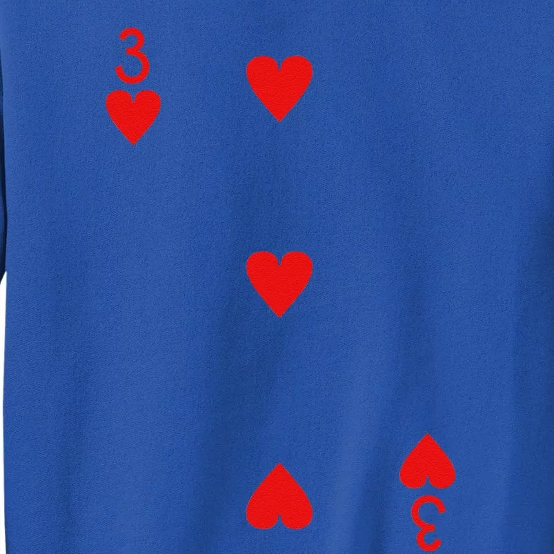 Three Of Hearts Deck Of Cards Playing Cards Halloween Poker Tall Sweatshirt