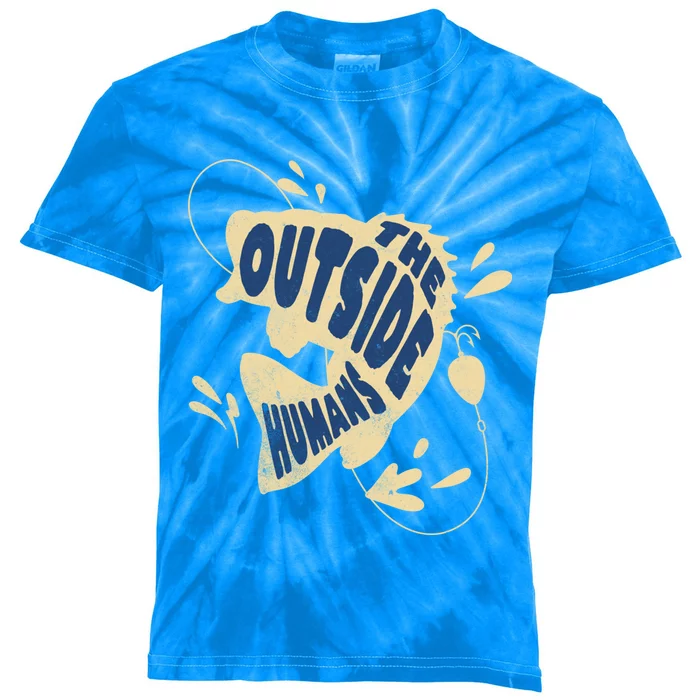 The Outside Hu Fishing Edition Wildly Outdoorsy Gear Funny Gift Kids Tie-Dye T-Shirt