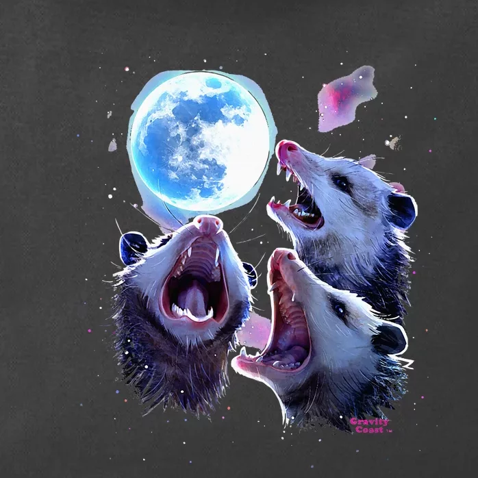 Three Opossums Howling At The Moon Zip Tote Bag